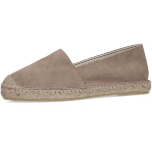 Manfield - Dames - Taupe Espadrilles - Suède - Touw Gevlochten Zool