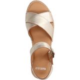 Manfield - Dames - Gouden metallic sandalen met touwzool