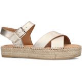 Manfield - Dames - Gouden metallic sandalen met touwzool