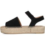 Manfield Suède Espadrilles Zwart