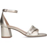 Manfield - Dames - Gouden leren sandalen met hak