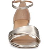 Manfield - Dames - Gouden leren sandalen met hak