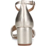 Manfield - Dames - Gouden leren sandalen met hak