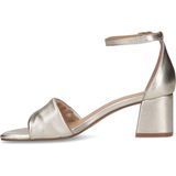 Manfield - Dames - Gouden leren sandalen met hak