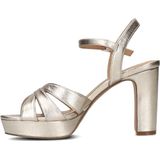 Manfield - Dames - Gouden leren sandalen met hak