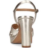 Manfield - Dames - Gouden leren sandalen met hak