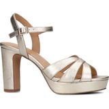 Manfield - Dames - Gouden leren sandalen met hak
