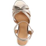 Manfield - Dames - Gouden leren sandalen met hak