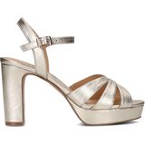 Manfield - Dames - Gouden leren sandalen met hak
