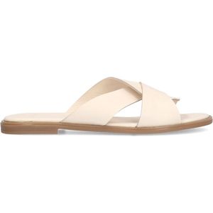 Manfield - Dames - Witte leren slippers