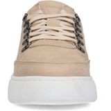 Manfield - Heren - Beige nubuck sneakers