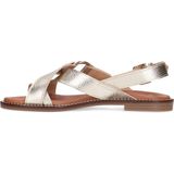 No Stress - Dames - Gouden leren sandalen met gevlochten band