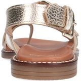 No Stress - Dames - Gouden leren sandalen met gevlochten band