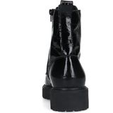 Manfield - Zwarte Lakleren Veterlaarsjes - Leer