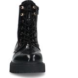 Manfield - Zwarte Lakleren Veterlaarsjes - Leer