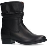 No Stress - Dames - Zwarte leren enkellaarsjes met hak