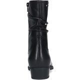 No Stress - Dames - Zwarte leren enkellaarsjes met hak