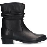 No Stress - Dames - Zwarte leren enkellaarsjes met hak