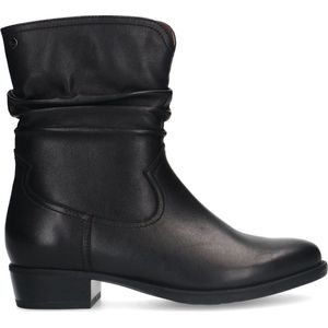 No Stress - Dames - Zwarte leren enkellaarsjes met hak