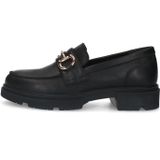 Manfield Leren Loafers Zwart