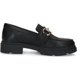 Manfield Leren Loafers Zwart