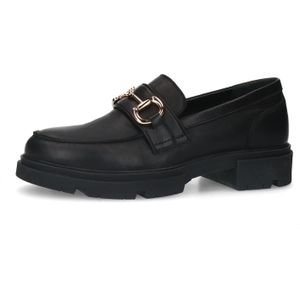 Manfield Leren Loafers Zwart