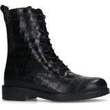 No Stress - Veterboots - Zwart - Leren - Crocoprint