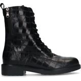 No Stress - Veterboots - Zwart - Leren - Crocoprint