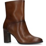 Manfield - Enkellaarsjes - Bruin - Leer - Hak 8 cm
