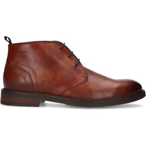 Van Lier - Heren - Cognac Leren Veterschoenen - Cognac - Leer
