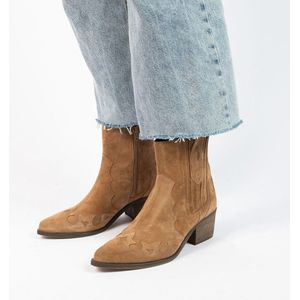 Beige suède cowboy laarzen