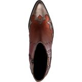 Manfield - Dames - Bruine metallic leren cowboy laarzen