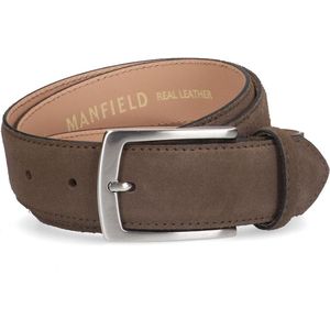 Manfield - Heren - Taupe suède riem - Maat 85