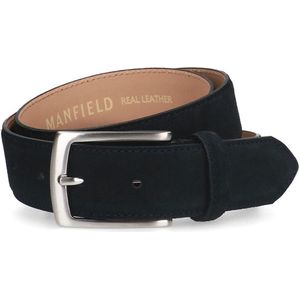 Manfield - Unisex - Donkerblauwe suède riem - Maat 95