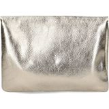 Manfield - Goudkleurige metallic leren clutch