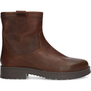 Manfield - Heren - Donkerbruine Leren Boots - Leer - Teddy Binnenzijde