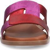 Manfield - Dames - Roze - Suède Sandalen - Gespsluiting - Hakhoogte 8 cm