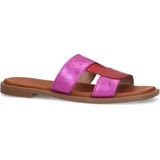 Manfield - Dames - Roze - Suède Sandalen - Gespsluiting - Hakhoogte 8 cm