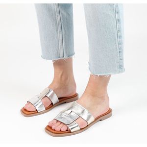 Manfield - Dames - Gouden metallic leren slippers