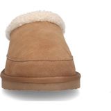 Manfield - Cognac Suède Pantoffels - Imitatie Wol