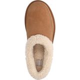 Manfield - Cognac Suède Pantoffels - Imitatie Wol