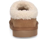 Manfield - Cognac Suède Pantoffels - Imitatie Wol