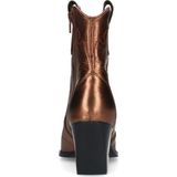 Manfield - Dames - Bruine metallic leren cowboy laarzen