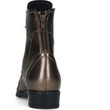 Manfield - Dames - Goudkleurige metallic leren veterlaarsjes
