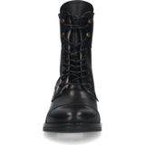 Manfield - Dames - Zwarte veterlaarsjes
