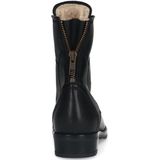 Manfield - Dames - Zwarte leren laarzen met bont voering