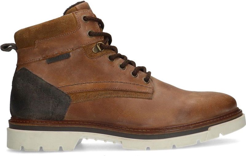 Manfield - Heren - Bruine leren veterboots