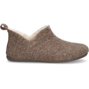 Manfield - Pantoffels - Beige - Imitatie Wol