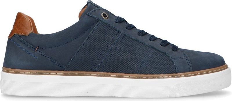 No Stress - Heren - Donkerblauwe nubuck sneakers