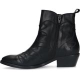 Manfield - Dames - Zwarte leren cowboy laarzen
